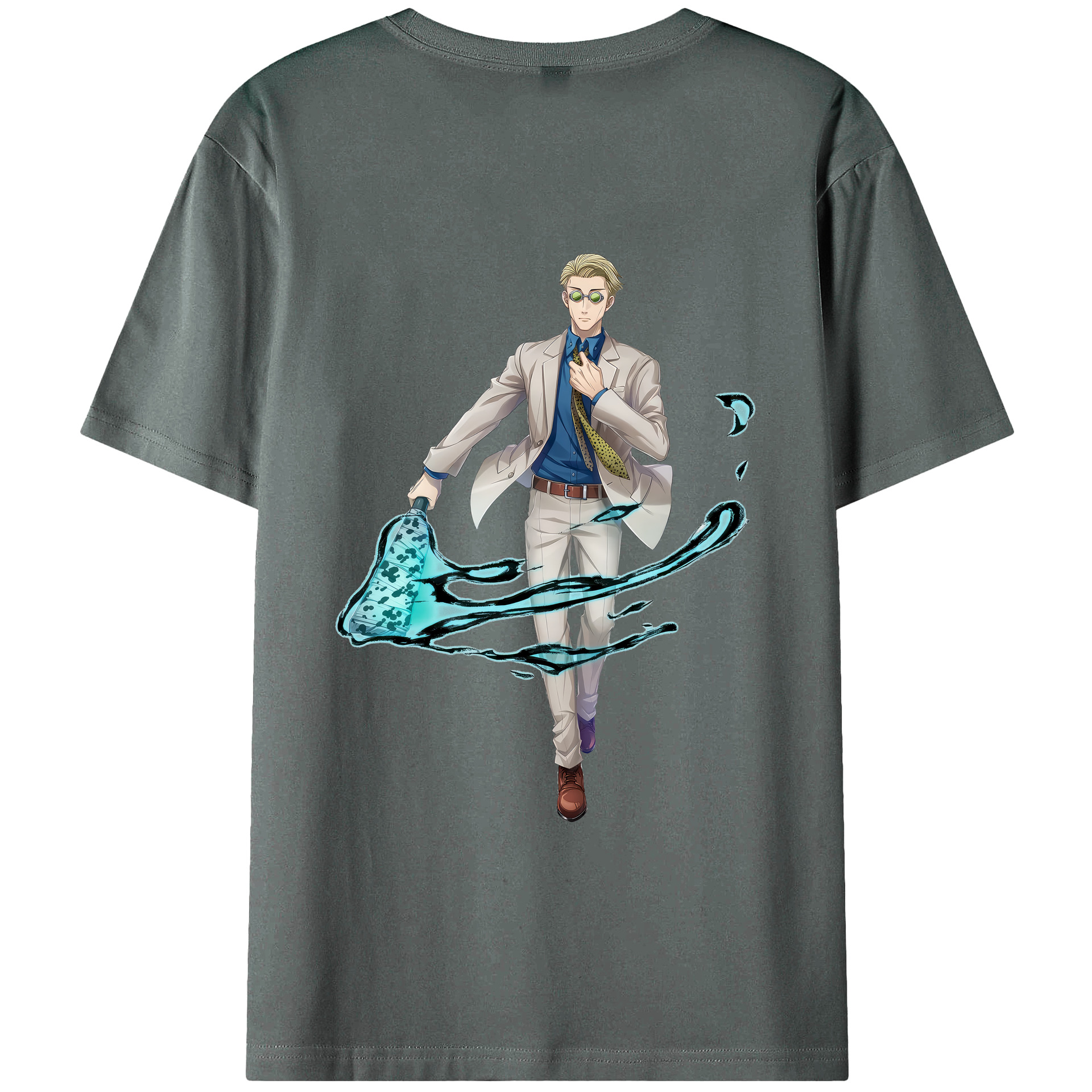 （画像用） 呪術廻戦 Jujutsu Kaisen 綿100％ メンズ半袖Tシャツ（バックプリント） 通気性